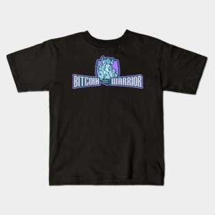 bitcoin warrior viking woman Kids T-Shirt